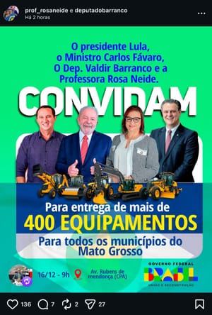 Esquerdistas “abandonam” Lúdio em anúncio com Lula e  apagam postagem