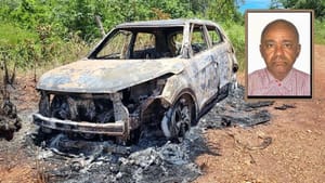Carro é encontrado incendiado em Várzea Grande; dono está desaparecido desde quarta-feira